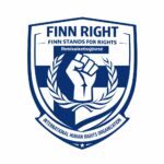 Finn Stand For rights Log Flag Finland Sheild