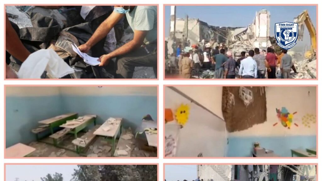 Minab school rubble after bombing as parents search for children under debris