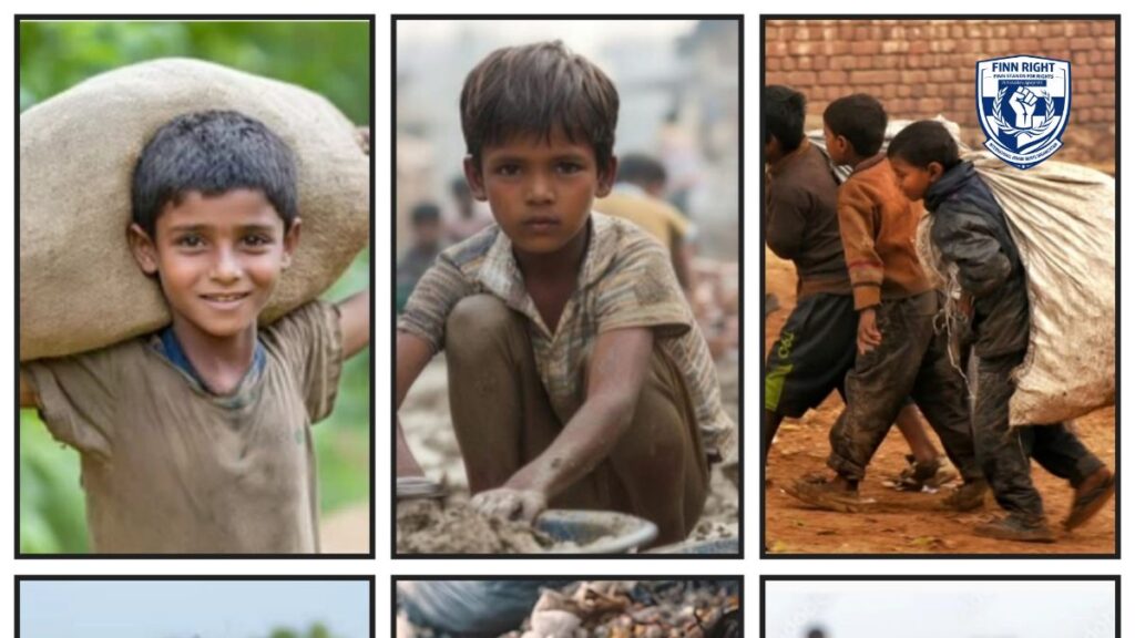 Child labor in India showing young children working in hazardous conditions instead of attending school
