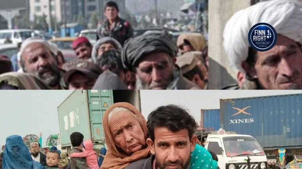 Pakistan Afghan Deportation 2026 - Afghan refugee families and elderly returnees at the border crossing